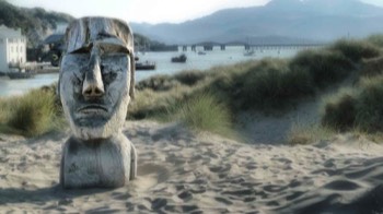  The Carved Head on Barmouth Beach 